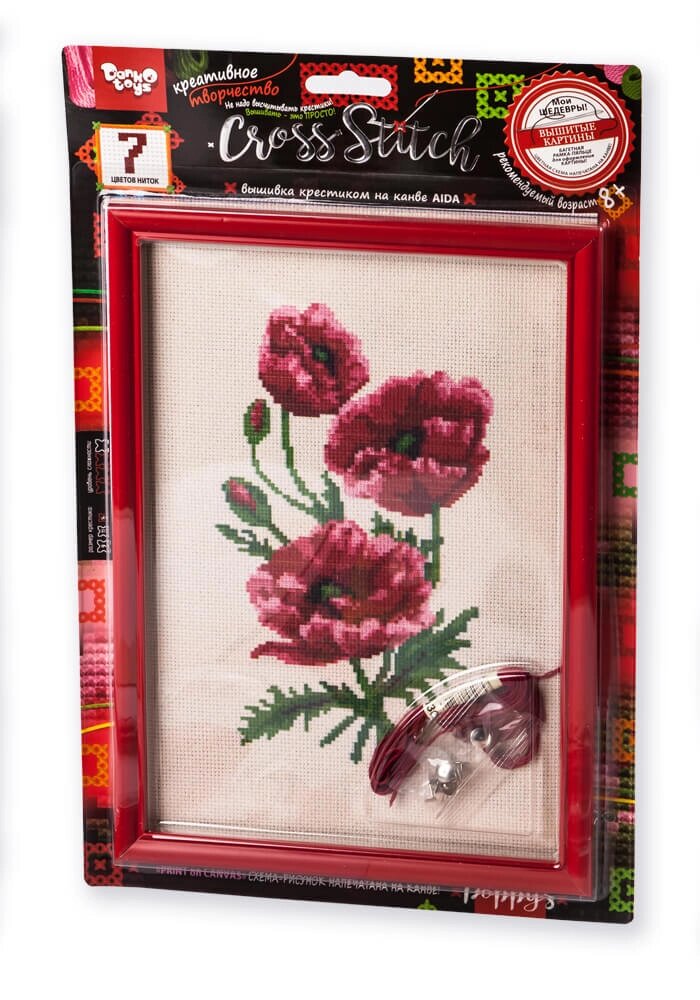 Вишивка хрестиком на канві Cross Stitch Маки, DankoToys (15) від компанії Канц Плюс - фото 1