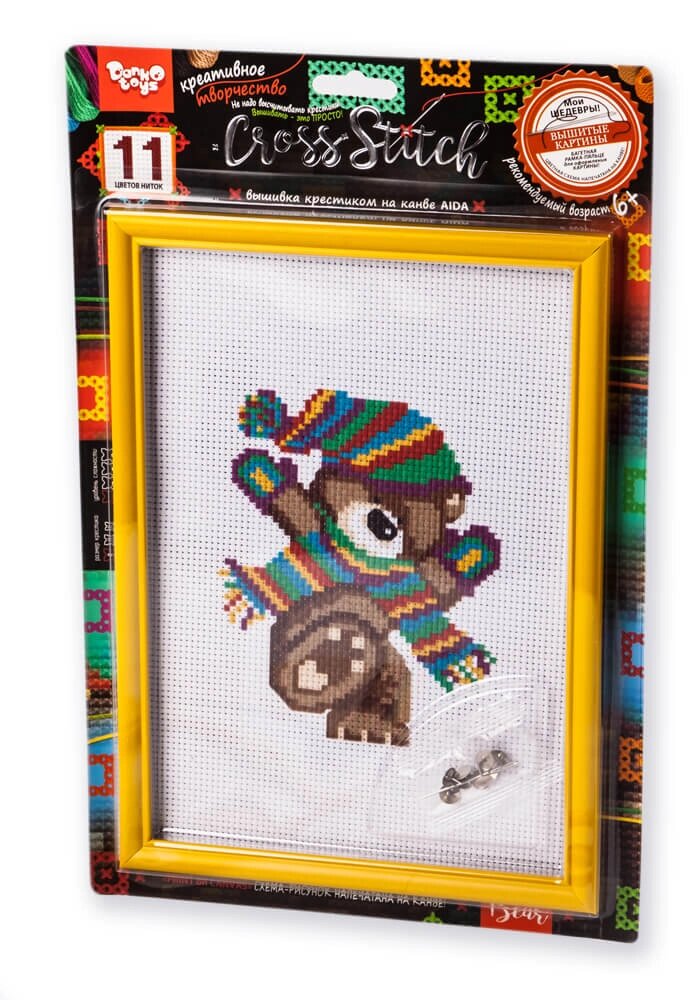 Вишивка хрестиком на канві Cross Stitch Ведмедик, DankoToys (15) від компанії Канц Плюс - фото 1