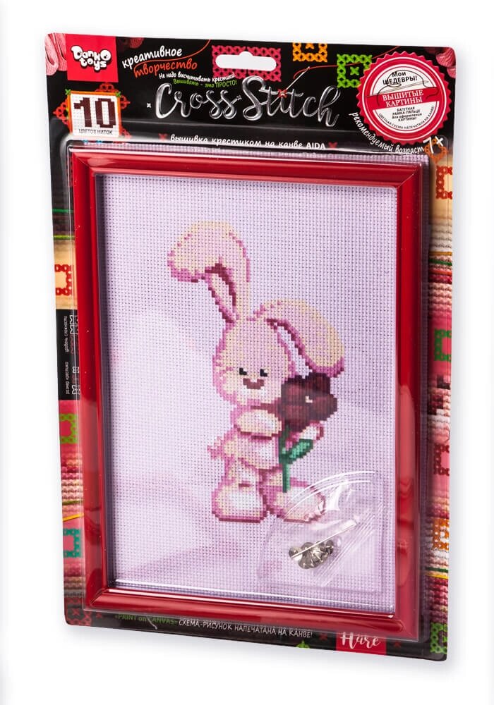 Вишивка хрестиком на канві Cross Stitch Зайченя, DankoToys (15) від компанії Канц Плюс - фото 1