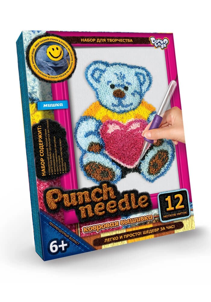 Вишивка коврова Punch needle Ведмежа-2, DankoToys (10) від компанії Канц Плюс - фото 1