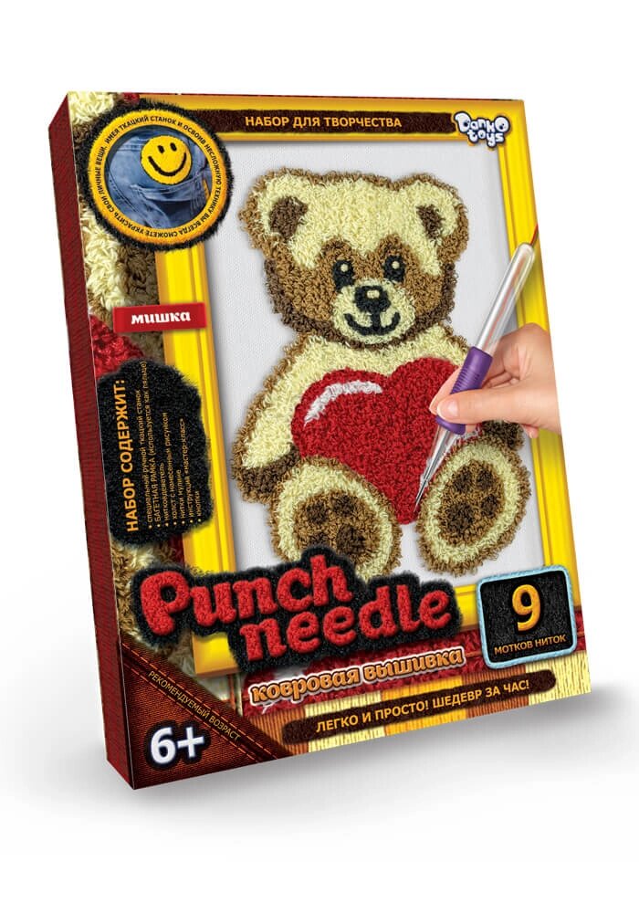 Вишивка коврова Punch needle Ведмежа-3 DankoToys (10) від компанії Канц Плюс - фото 1