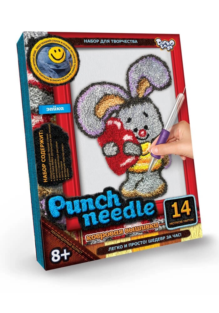 Вишивка коврова Punch needle Зайчик, DankoToys (10) від компанії Канц Плюс - фото 1