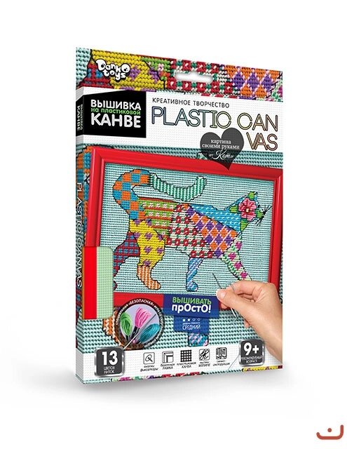 Вишивка на пластиковій конві Plastic canvas Кіт, DankoToys (10) від компанії Канц Плюс - фото 1