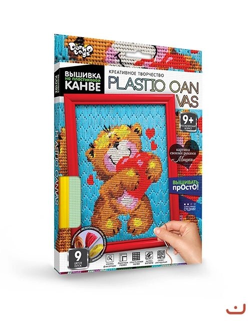 Вишивка на пластиковій конві Plastic canvas Ведмежа, DankoToys (10) від компанії Канц Плюс - фото 1