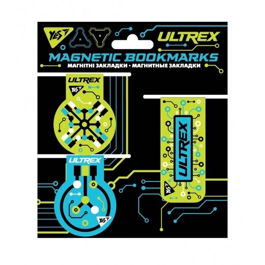 Закладки магнітні Ultrex 3 шт, Yes від компанії Канц Плюс - фото 1