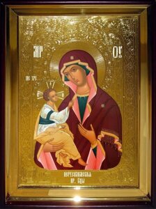 Ікона Пр. Богородиці Єрусалімська, 56 см х 48 см, пряма рама, фон золото