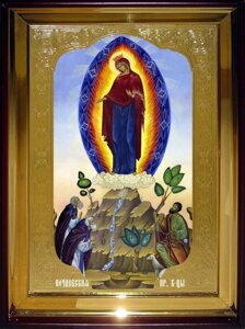 Ікона Пр. Богородиці Явлення Богоматері на горі Почаївській, 56 см х 48 см, пряма рама, фон золото