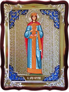 Ікона Св. Катерини № 1 (ростова), 80 см х 60 см, Фігурна рама, емаль