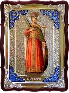 Ікона Св. Катерини № 2 (ростова), 80 см х 60 см, Фігурна рама, емаль