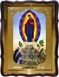Ікона Явлення Пр. Богородиці на горі Почаївській, 80 см х 60 см, Фігурна рама