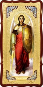 Ікона Архістратига Михаїла № 41562, 120 см х 60 см, фігурна рама, емаль