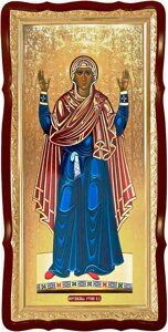 Ікона Пр. Богородиці Непорушна Стіна № 43006, 120 см х 60 см, фігурна рама,