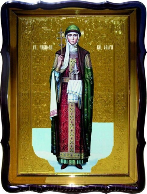 Ікона Св. Ольги (ростова), 80 см х 60 см, фігурна рама - акції