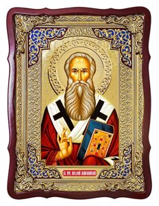 Ікона Св. Прп. Партенія Лампсакійського, 80 см х 60 см, фігурна рама, емаль