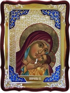 Ікона Богородиці, 56 см х 48 см (фігурна, з емаллю) Касперовська