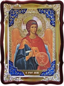 Ікона Архангела Михаїла (пояснив) 56 см х 48 см, фігурна рама, емаль