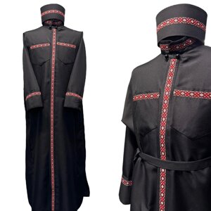Підрясник з пришивною тасьмою та скуфією № 6909 (габардин)