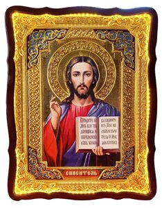 Ікона Спасителя № 30120, 56 см х 48 см, фігурна рама з підсвіткою