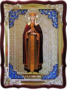 Ікона Св. Людмили Чеської (ростова), 56 см х 48 см, фігурна рама, емаль