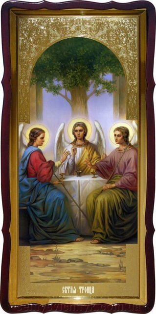 Ікона Свята Трійця 2 (120 см х 60 см, фігурна рама) - особливості
