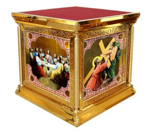 Облачення на престол з іконами на булаті (100 см х 100 см) № 2408