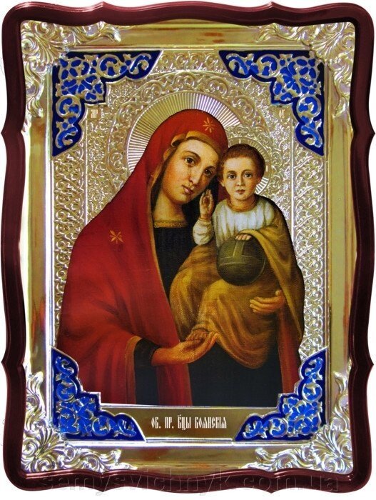 Ікона Богородиці, 80 см х 60 см (Фігурна, з емаллю) Боянська - розпродаж