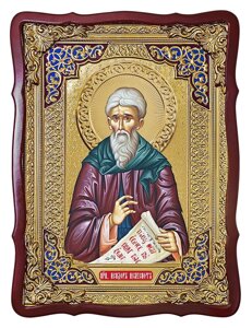 Ікона Св. Прп. Ісидора Пилусіотського, 80 см х 60 см, фігурна рама, емаль