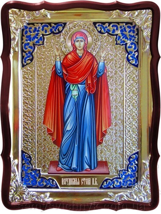 Ікона Богородиці, 80 см х 60 см (Фігурна, з емаллю) непорушність Стіна 1 - гарантія