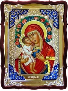 Ікона Богородиці, 56 см х 48 см (фігурна, з емаллю) Жіровіцька