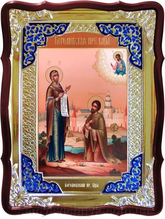 Ікона Богородиці, 80 см х 60 см (Фігурна, з емаллю) Боголюбський - опт