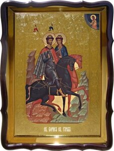 Ікона Свв. Бориса та Гліба 2, 58 см х 50 см, фігурна рама