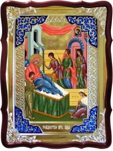 Ікона Богородиці, 56 см х 48 см (фігурна, з емаллю) Різдво Пресвятої Богородиці 2