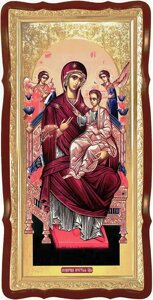 Ікона Пр. Богородиці Всецариця № 43002, 120 см х 60 см, фігурна рама,