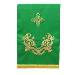 Рушник на аналой № 7202 (габардин), зелений