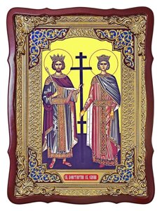 Ікона Св. Костянтина та Св. Олени, 56 см х 48 см, фігурна рама, емаль