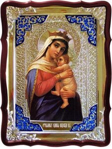 Ікона Богородиці, 56 см х 48 см (фігурна, з емаллю) Зневіреніх єдина надія