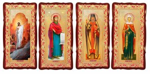 Ікони в фігурних рамах 120 см х 60 см (червоні поля)
