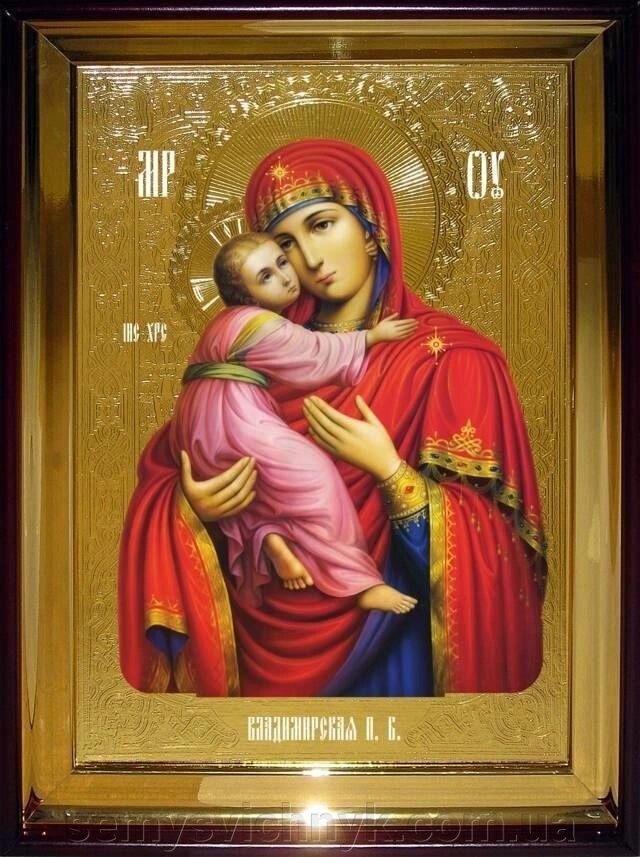 Ікона Пр. Богородиці Володимирська, 56 см х 48 см, пряма рама - порівняння