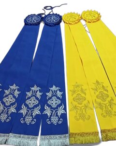 Зав'язки на дикірій та трикірій № 6137, довжина 90 см (жовті)