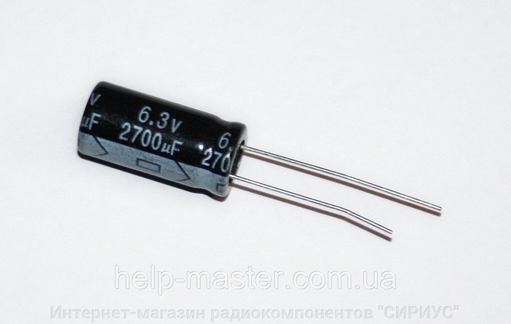 Комп'ютерний конденсатор 2700мкф-6.3v (105 ° C) від компанії Інтернет-магазин радіокомпонентів "СІРІУС" - фото 1