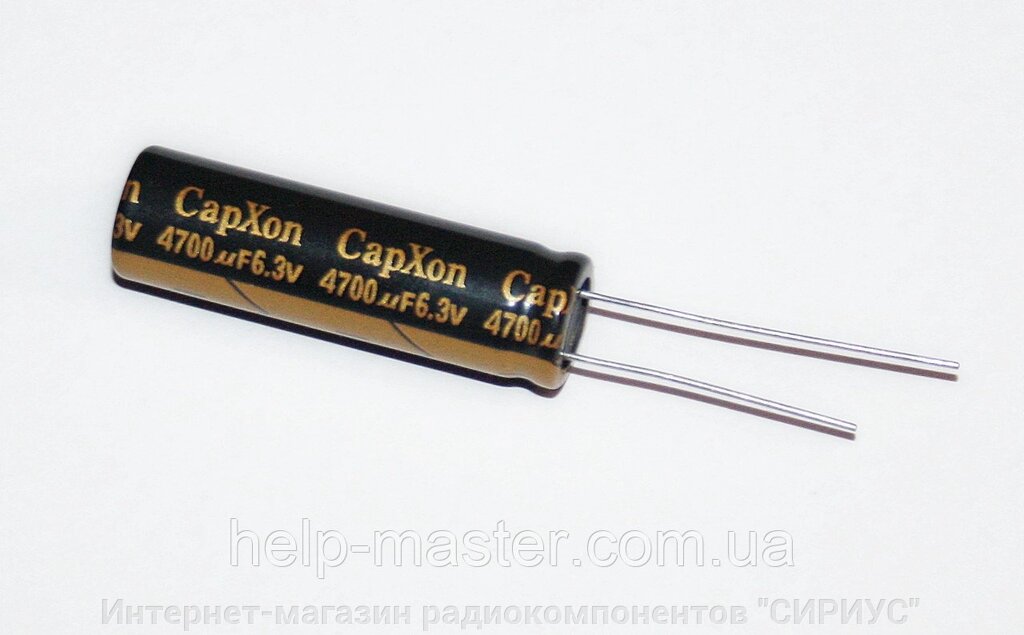 Комп'ютерний конденсатор 4700мкФ-6.3v (105 ° C) від компанії Інтернет-магазин радіокомпонентів "СІРІУС" - фото 1