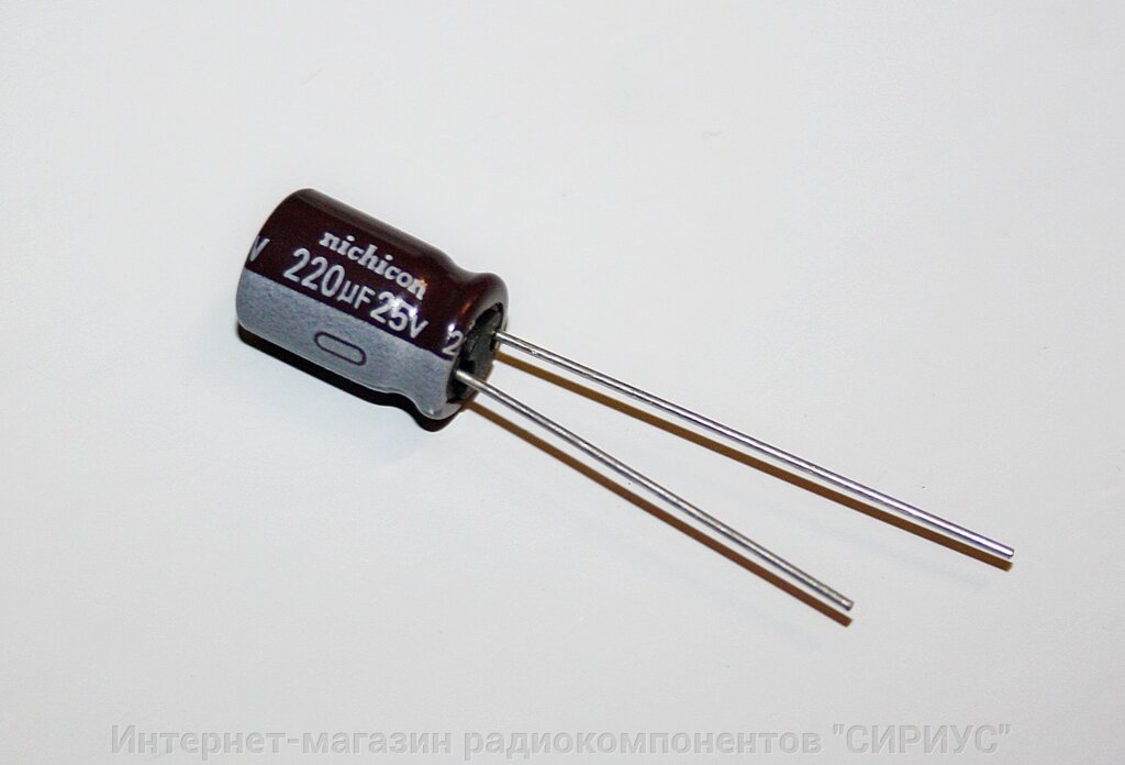 Конденсатор електролітичний 220мкФ-25v (105 ° C) від компанії Інтернет-магазин радіокомпонентів "СІРІУС" - фото 1