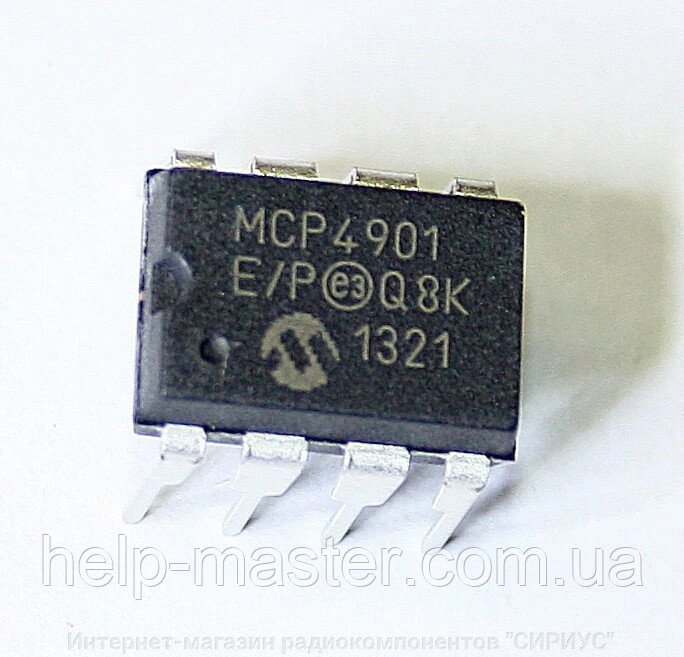 Мікросхема MCP4901 (DIP8) від компанії Інтернет-магазин радіокомпонентів "СІРІУС" - фото 1