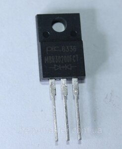 Діод Шотткі MBR30200FCT; (30A, 200В)