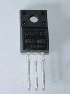 Діод Шотткі MBR30100FCT; (30A, 100В)