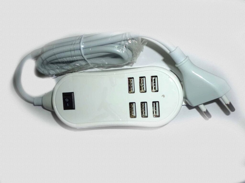Адаптер для заряджання телефонів і планшетів на 6 USB від компанії Опт, роздріб інтернет магазин Familyshop - фото 1