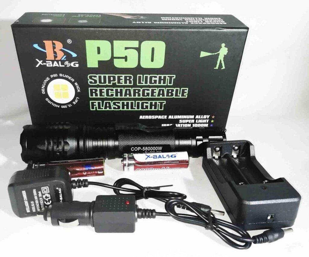 Акумуляторний ліхтарик BL P08 -P50 2*18650 battery від компанії Опт, роздріб інтернет магазин Familyshop - фото 1