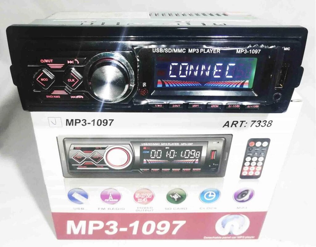 Автомагнітола MP3 1097 BT знімна панель від компанії Опт, роздріб інтернет магазин Familyshop - фото 1