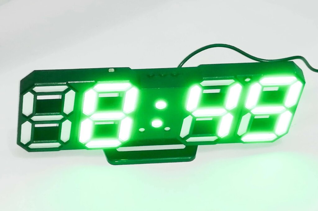 Часы с будильником и градусником настольные CX-2218 green ##от компании## Опт, розница интернет магазин Familyshop - ##фото## 1