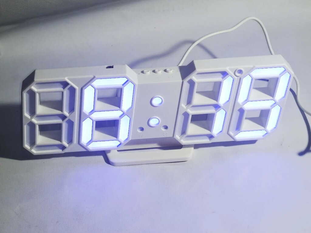 Годинник із будильником і градусником настільні CX-2218 blue від компанії Опт, роздріб інтернет магазин Familyshop - фото 1